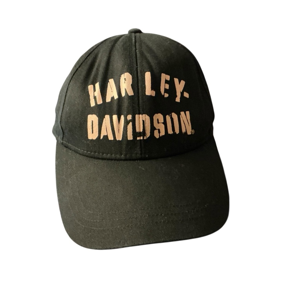 Harley-Davidson Black and Kinda Peachy Pink Distressed Style Logo Cap - Picture 10 of 11